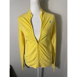 Lilly Pulitzer Preppy Golf Cotton Yellow Zip Up Jacket Size Small